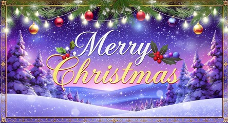 christmas card with christmas tree