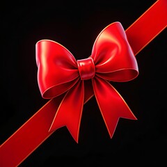 red bow on black background