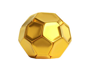 A glossy, golden dodecahedron-like object, isolated on a stark black background