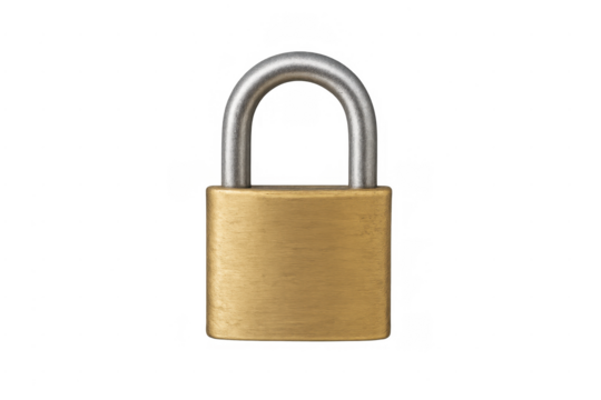 Brass padlock providing security, protection, and privacy