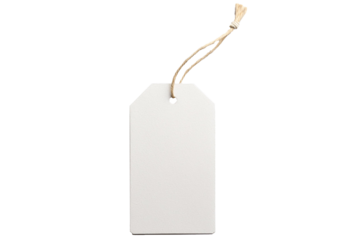White craft paper tag isolated on transparent or white background
