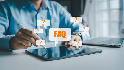 FAQ Assistance Concept on Digital Tablet