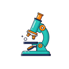 Modern laboratory microscope for scientific research and discovery isolated on white background