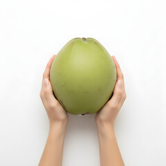Coconut Fruit Two Hands Cradling Centered Full