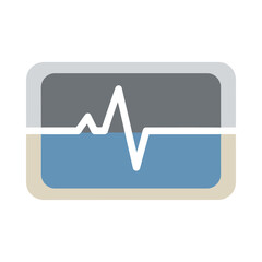 Electrocardiogram pulse on monitor screen for vital health data
