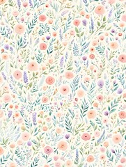 Soft Watercolor Meadow Floral Background Wallpaper