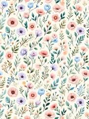 Soft Watercolor Meadow Floral Background Wallpaper