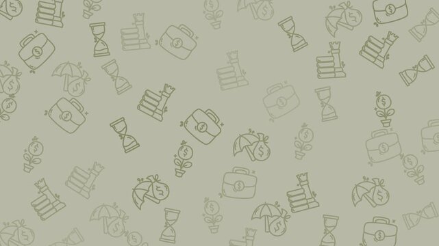 Business and finance icons in subtle background pattern