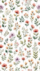 Soft Watercolor Meadow Floral Background Wallpaper