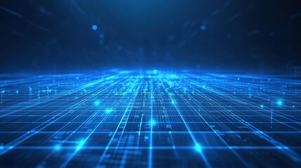 A glowing blue analytical grid with a blank middle area suited for financial overlays.