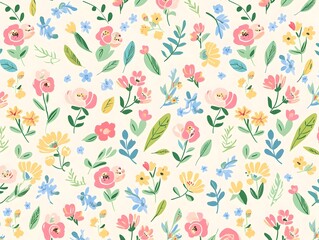 Soft Watercolor Meadow Floral Background Wallpaper