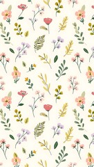 Soft Watercolor Meadow Floral Background Wallpaper