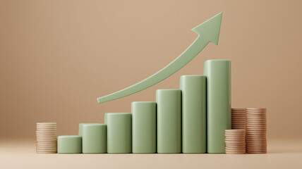 A financial bar chart representing economic expansion and stable long term monetary growth supported by strategic planning.
