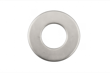Round metallic washer providing load distribution for fasteners