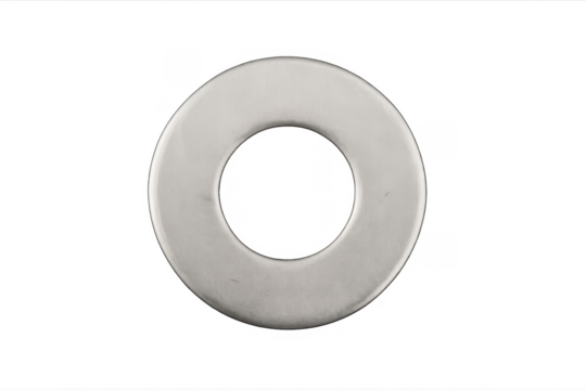 Round metallic washer providing load distribution for fasteners