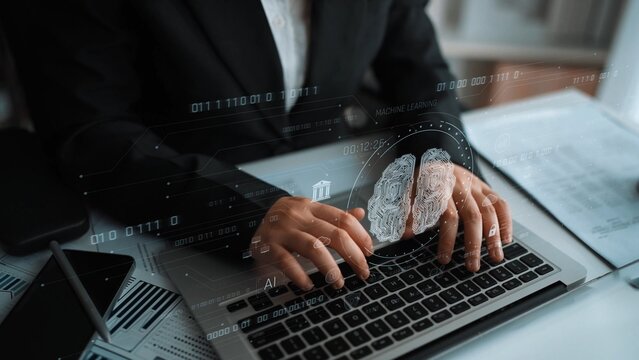 AI brain network powered by machine learning processes vast data through intelligent connections, enabling smart decisions, analysis, and autonomous systems. Marrow