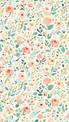 Soft Watercolor Meadow Floral Background Wallpaper