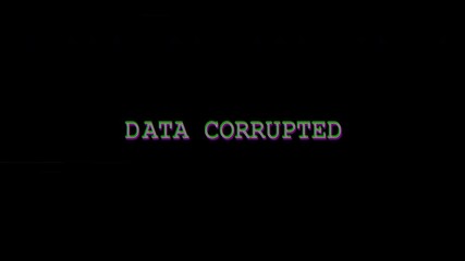 4k stock | Data corrupted error text animation glitch artifact digital warning screen. - Powered by Adobe