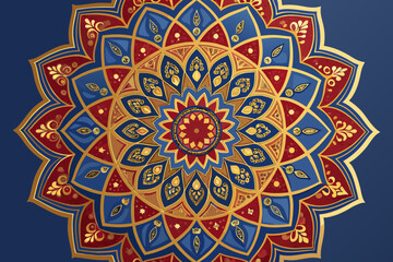 Stunning Islamic Mandala Rosette Bold Royal Colors Premium Digital Asset