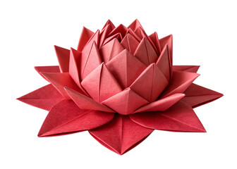 Origami lotus on white background 2