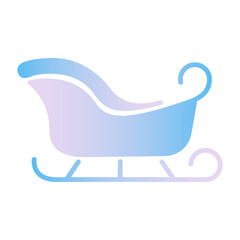 Gradient Santa sleigh icon Christmas vector illustration