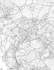 Fototapeta premium Dongguan City Map. Minimalist black and white line art poster for printing, wallpaper, wall art, and map resources for home and office decor