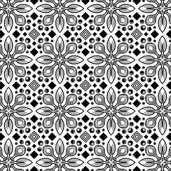 Ornate Leaf and Diamond Repeating Tile Background