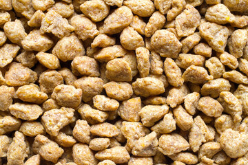 Nutritious food for pets. Texture of dry food