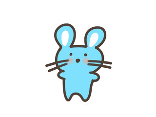 Cute Light Blue Mouse Character Illustration | Kawaii Simple Animal
