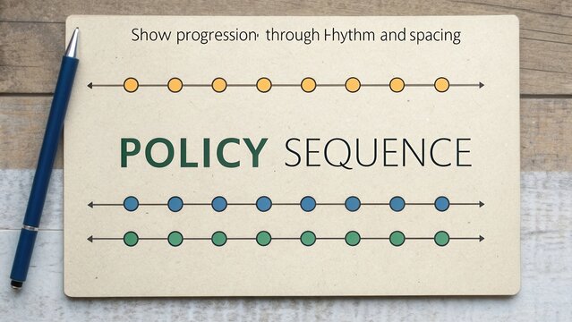 Visual diagram of policy sequence showcasing rhythm and spacing in a clear and educational format