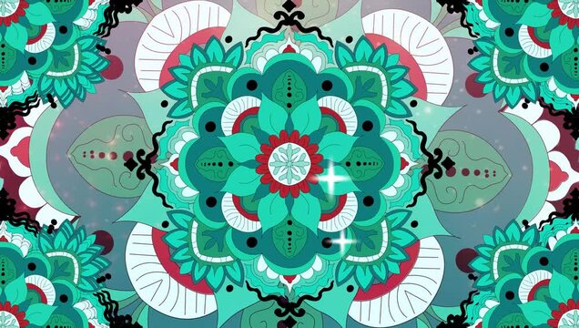 Animation background colorful ornamental mandala designs