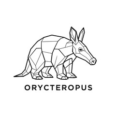 Geometric Aardvark Illustration - A Modern Take on Wildlife Art.