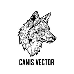 Geometric Wolf Head Vector Illustration - Modern Canine Design.