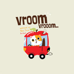 Cute little kitty in the car 