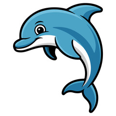 Naklejka premium A delightful cartoon dolphin jumping with joy