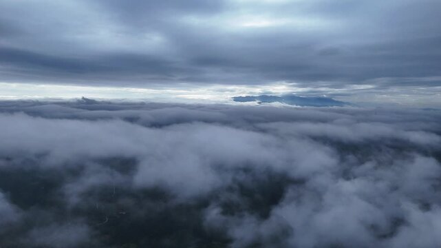 Celestial Navigation: A Cinematic Journey Through a Corridor of Clouds, Aerial View