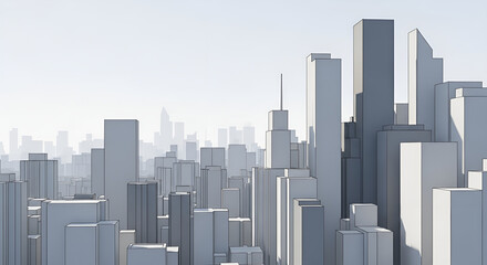 Modern Urban Skyline Depicting a Panoramic View of Contemporary City Architecture
