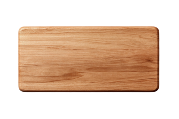 Wooden cutting board, rectangular, rounded, light brown hues