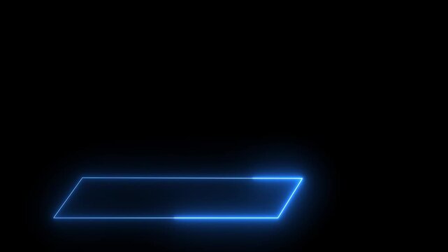 simple neon lower third motion design cyan color line and dark background.