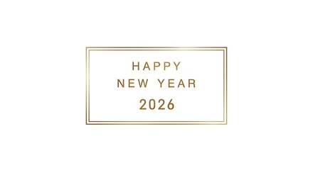 Obraz premium Elegant happy new year 2026 greeting card with gold text and border