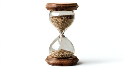 A wooden hourglass capturing the essence of time passing in a minimalist design.