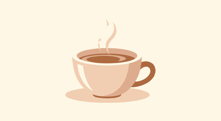 Steaming cup of coffee on a saucer