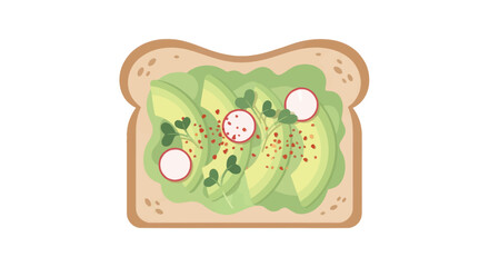 Avocado toast with radish and sprouts
