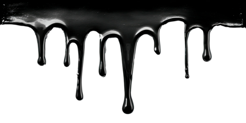 Dripping liquid, glossy and flowing on dark background