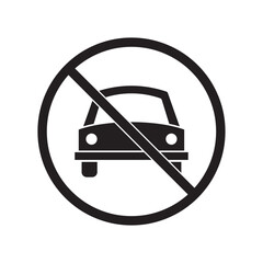 flat icon vector prohibited car