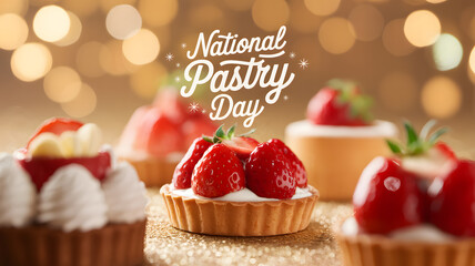 National pastry day celebration with assorted sweet treats poster