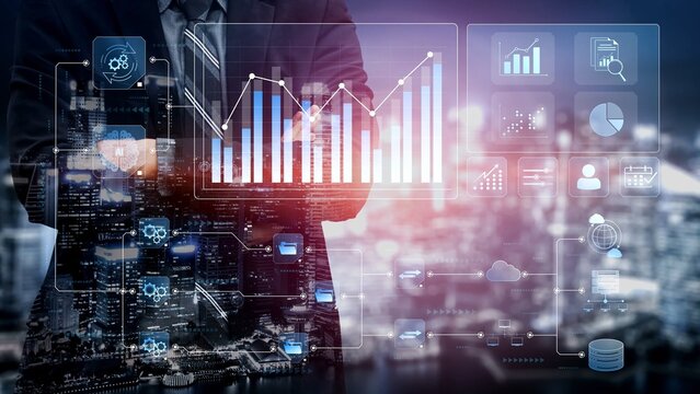 Data flow from database and cloud to processing and analytics dashboards, representing data analysis, automation, insight generation, and digital intelligence Marrow