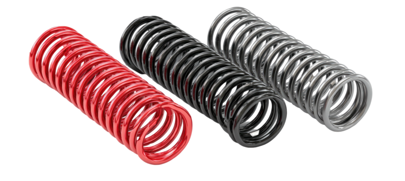 Three colored coiled springs