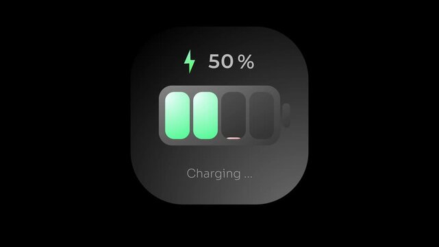 A phone battery charging icon