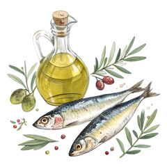 Olive Oil, Seafood & Mediterranean Fare on transparent background